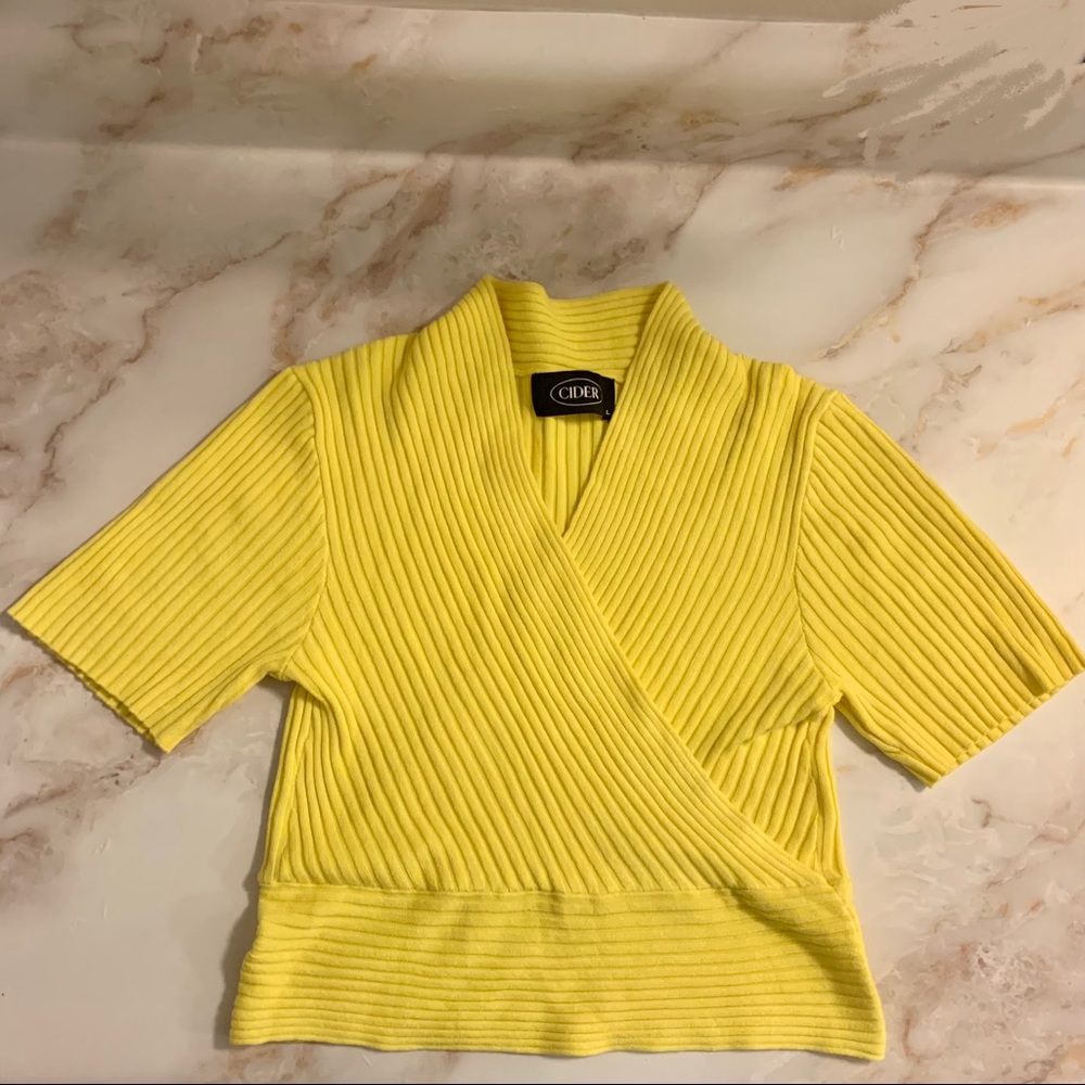 Cider Yellow Wrap Crop Top